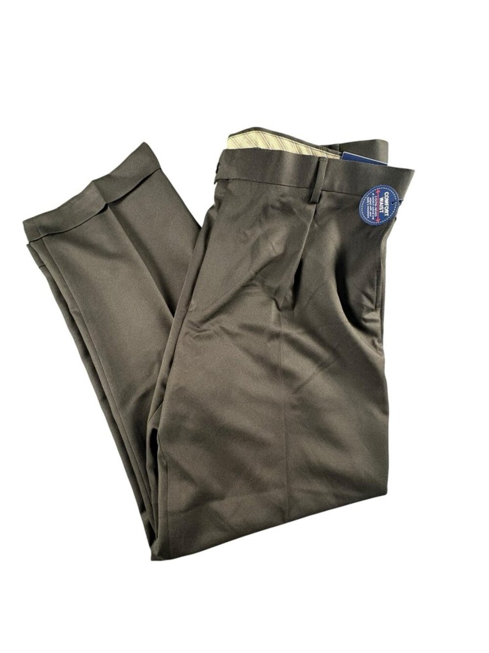 Saddlebred Comfort Waist Dress Pants 42x30 Black Pleated Straight Fit NWT